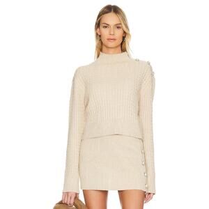 Stitches & Stripes Lilit Turtleneck Sweater Tan Cable Knit Long Sleeve Sz‎ XS